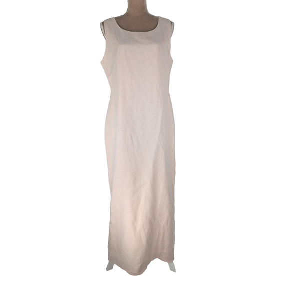 Jessica Howard Dresses & Skirts - Vintage Linen Blend Long Maxi Dress Size 14 Blush Pink Beachy Feminine 90s